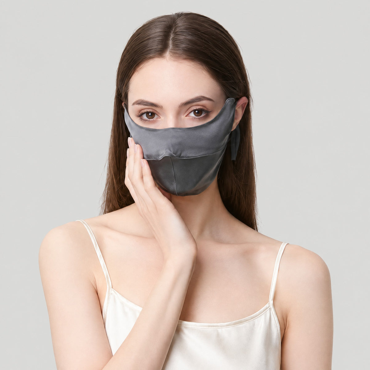 Double-Layer Mulberry Silk Half-Face Sun Mask