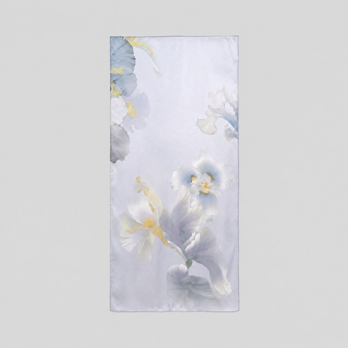 Iris Fragrance Mulberry Silk Long Scarf – 22 x 68 in