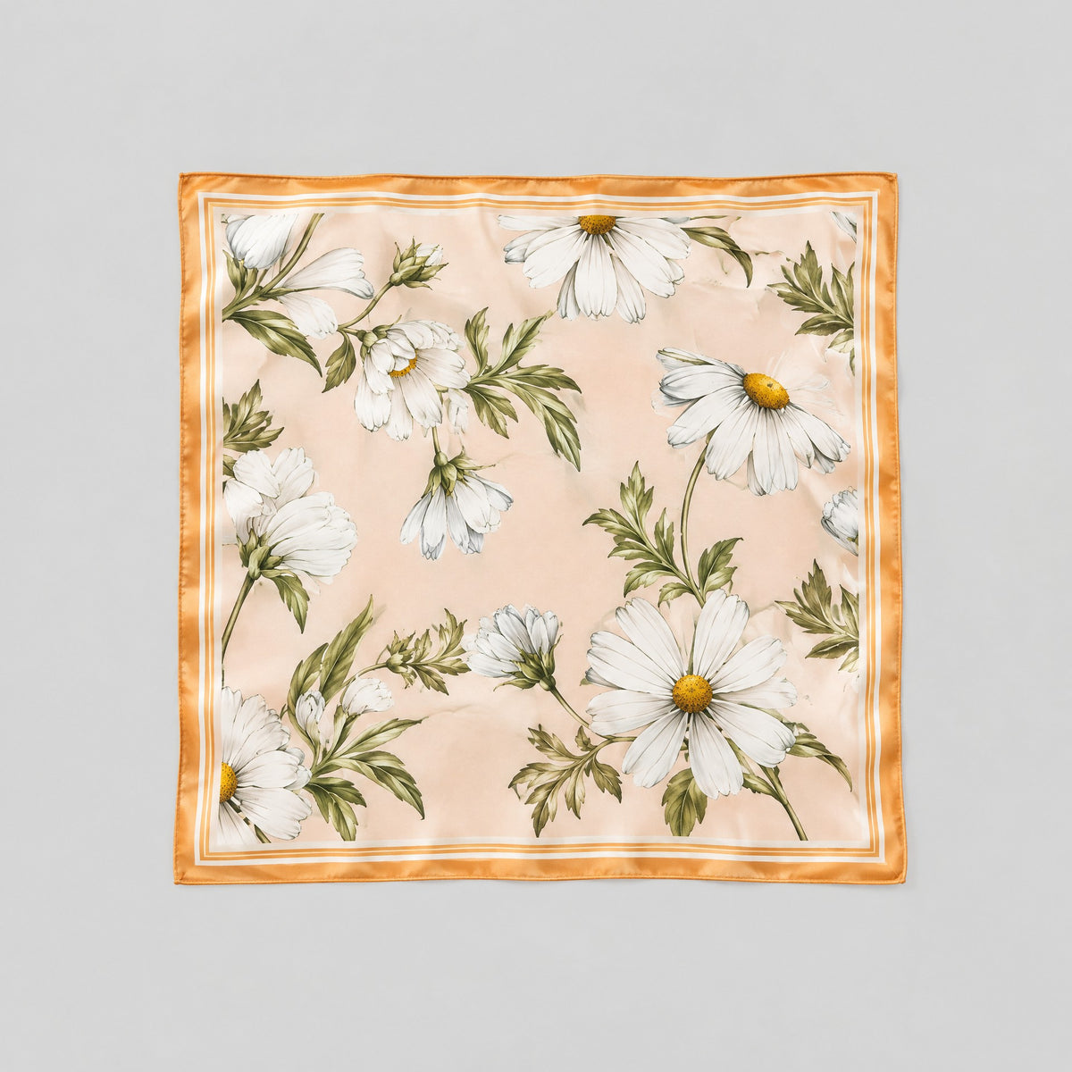 Daisies Mulberry Silk Square Scarf – 21 x 21 in