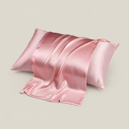 22 Momme Glossy Double-Sided Silk Envelope Pillowcase with Hidden Closure, Multicolour 100% Mulberry Silk Satin Weave