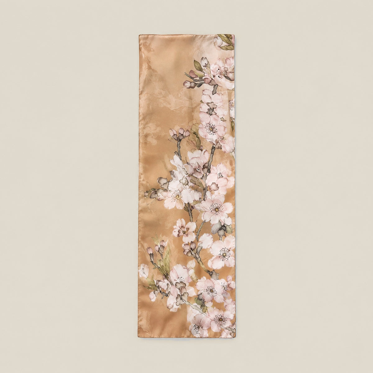 Peach Stream jacquard mulberry silk scarf