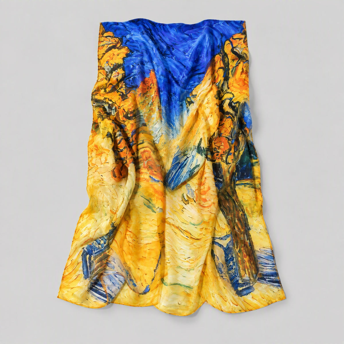 Oil Painting Jacquard Mulberry Silk Scarf – 43 x 75 in