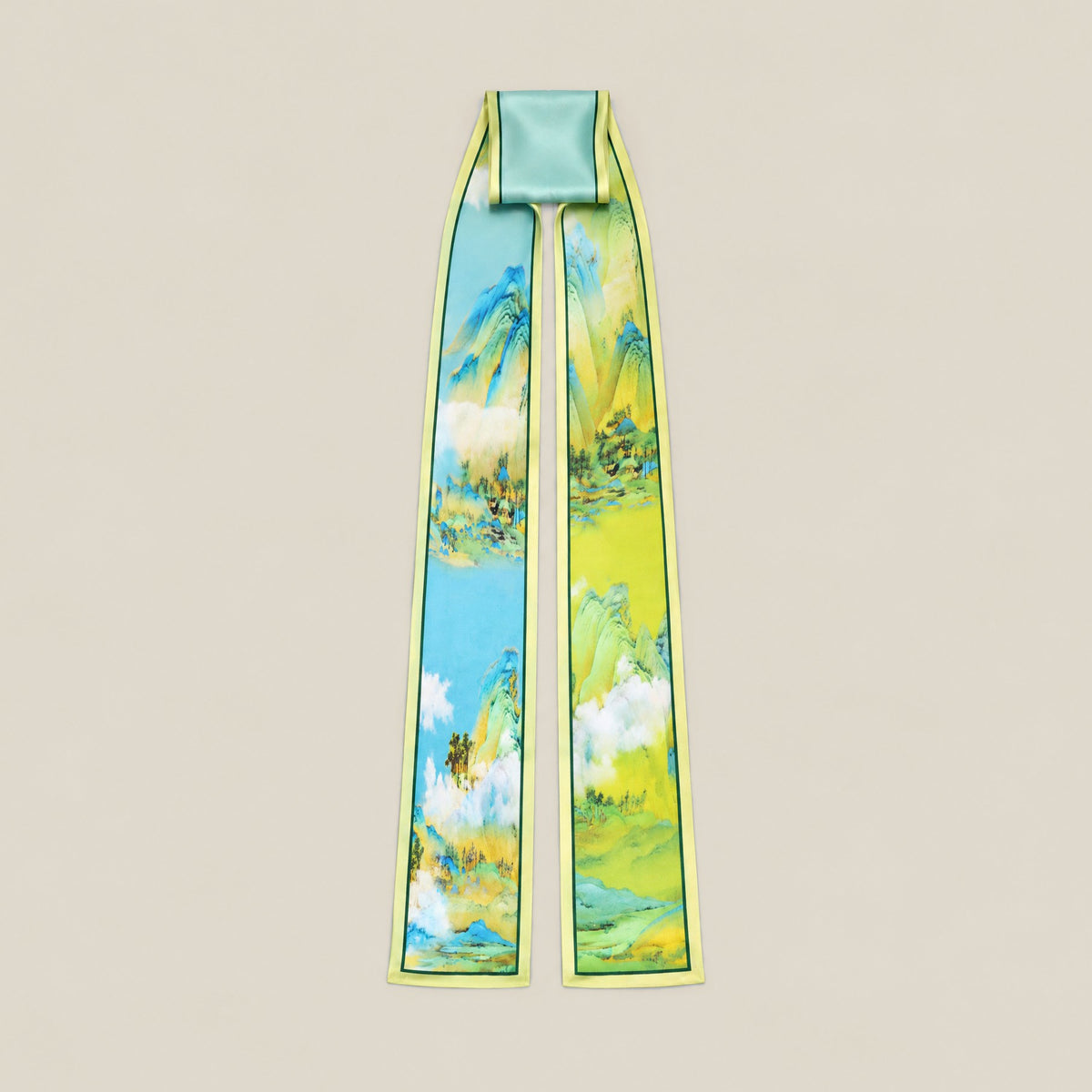 Cloud Peaks slim mulberry silk scarf