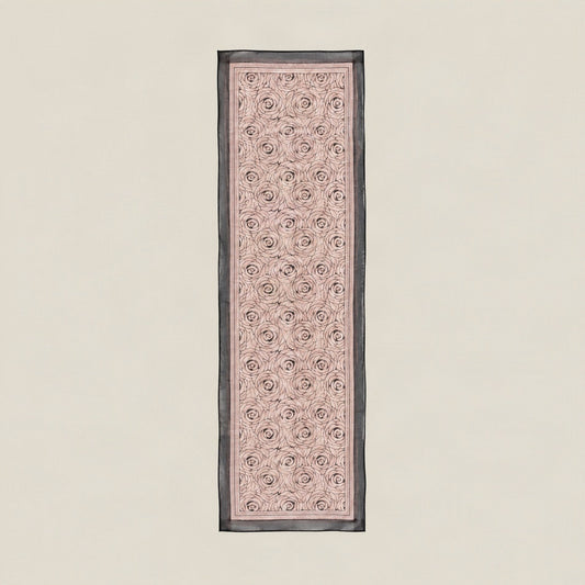 Blush Pink Rose mulberry silk long scarf