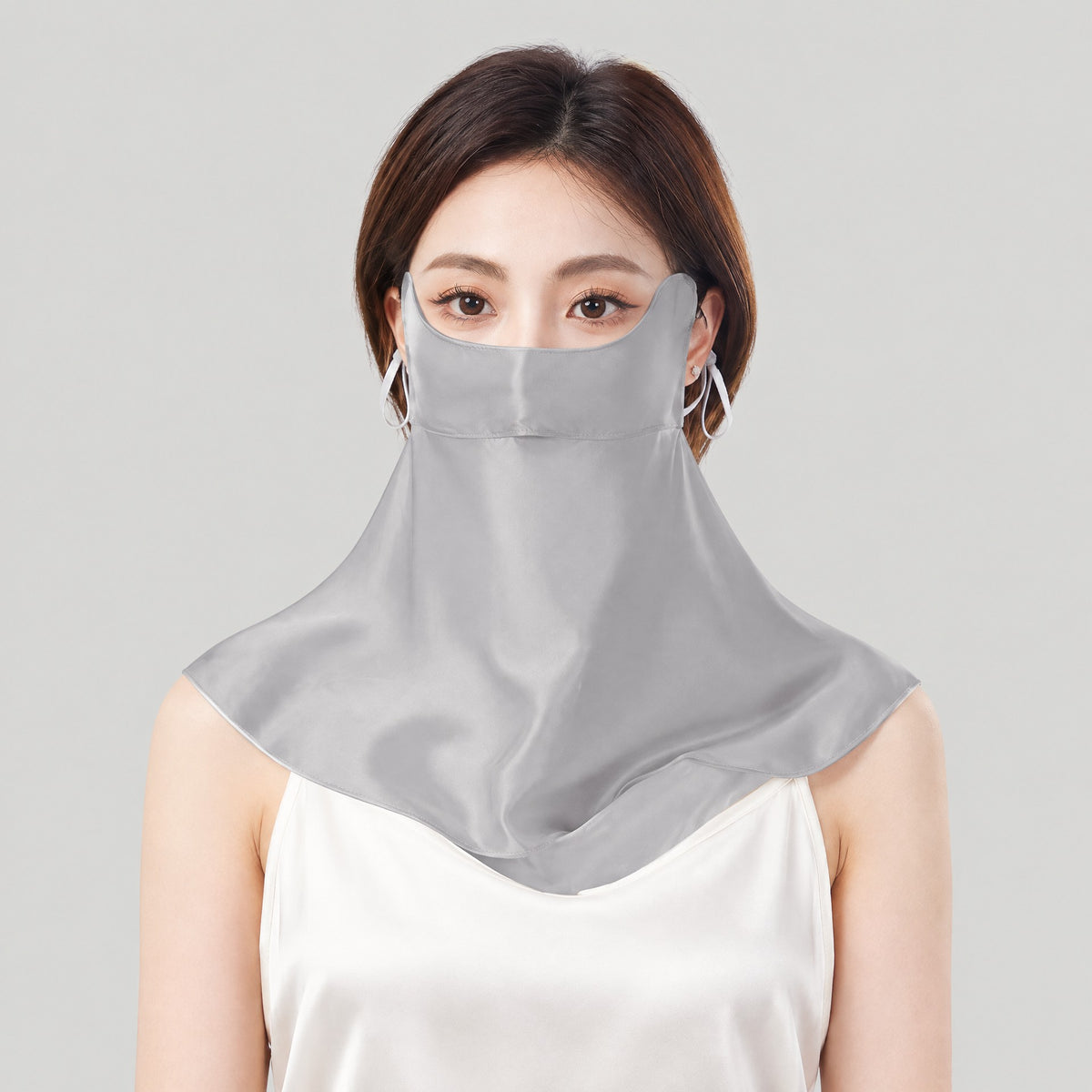 Mulberry Silk Eye-Protecting Sun Mask with Neck Drape