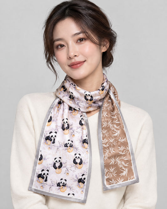 Bamboo Leisure Slim Mulberry Silk Scarf – 6 x 59 in