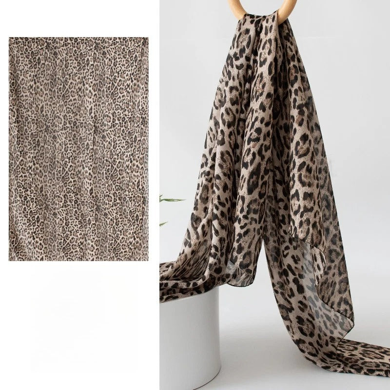 Long 100% Mulberry Silk Scarf – Printed Lightweight Shawl, 69 x 43 in