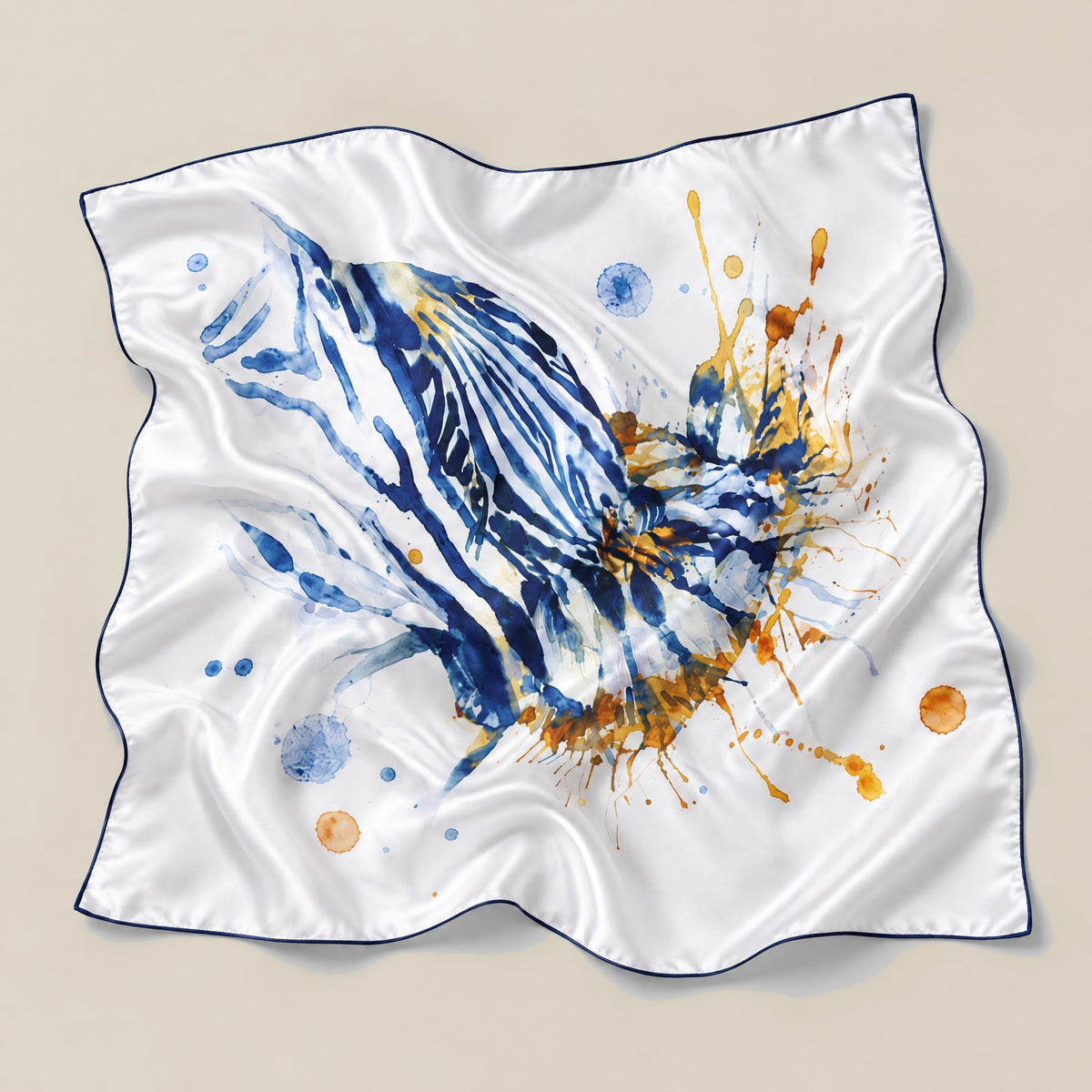 Zebra print mulberry silk square scarf detail showing silk texture and print