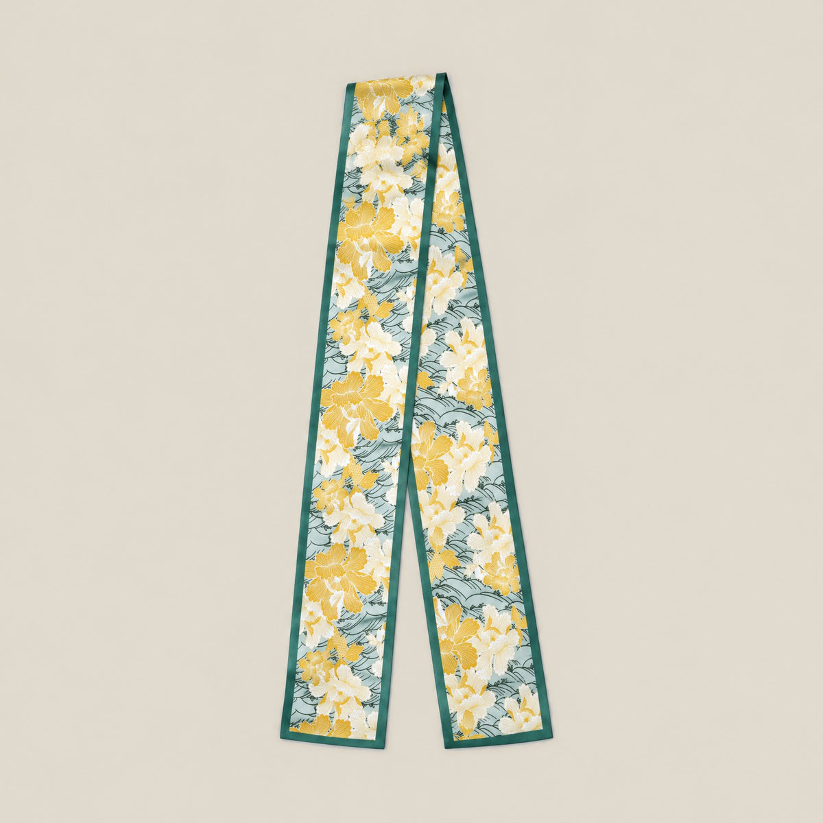 Calendula Letter slim mulberry silk scarf