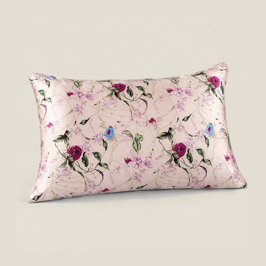 Vintage Rosebud printed mulberry silk pillowcase