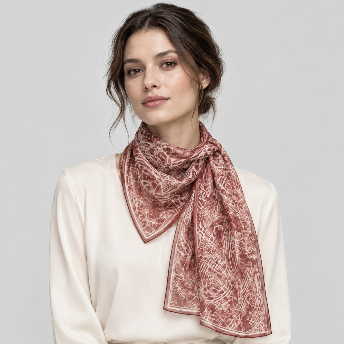 Hand-Painted Galaxy Mulberry Silk Long Scarf – 17 x 63 in