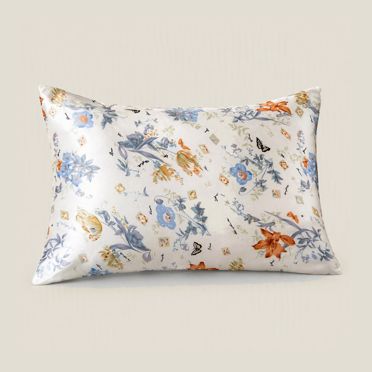 Wheat Sprig printed mulberry silk pillowcase