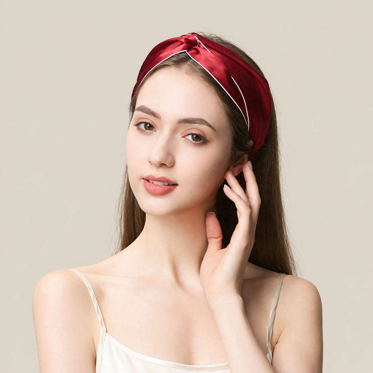 19 Momme Mulberry Silk Headband – Twisted Knot Wide Hairband