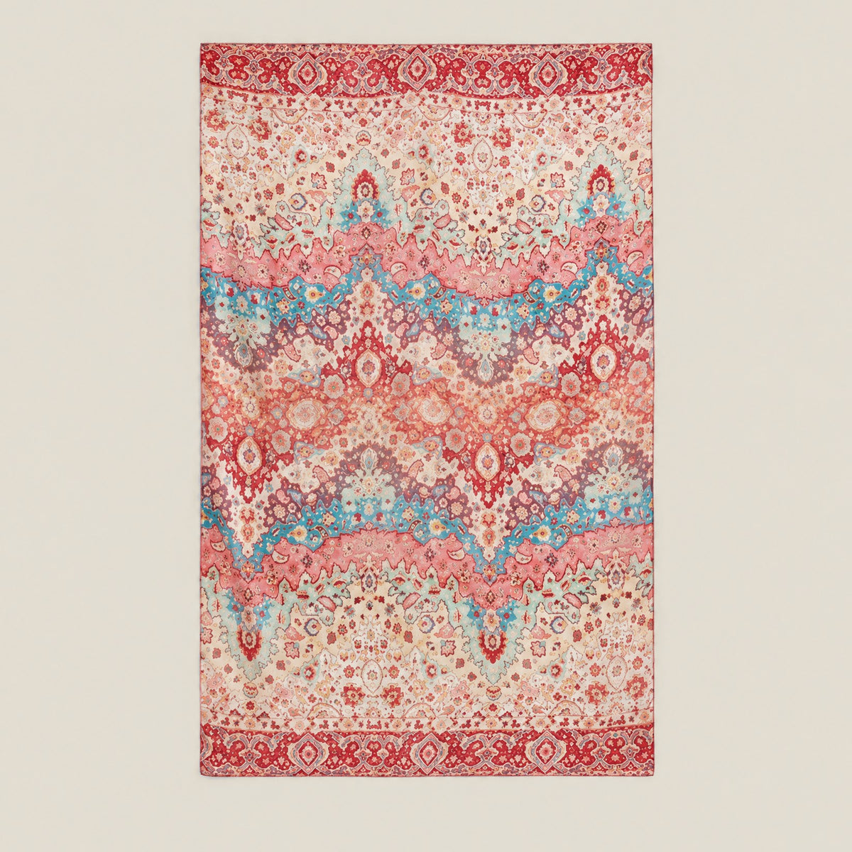 Pink bohemian mulberry silk scarf, 69 x 43 in