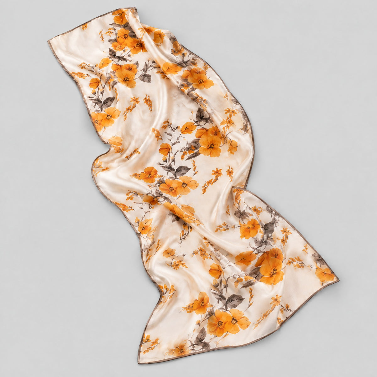 Orange Blossom Mulberry Silk Long Scarf – 22 x 67 in