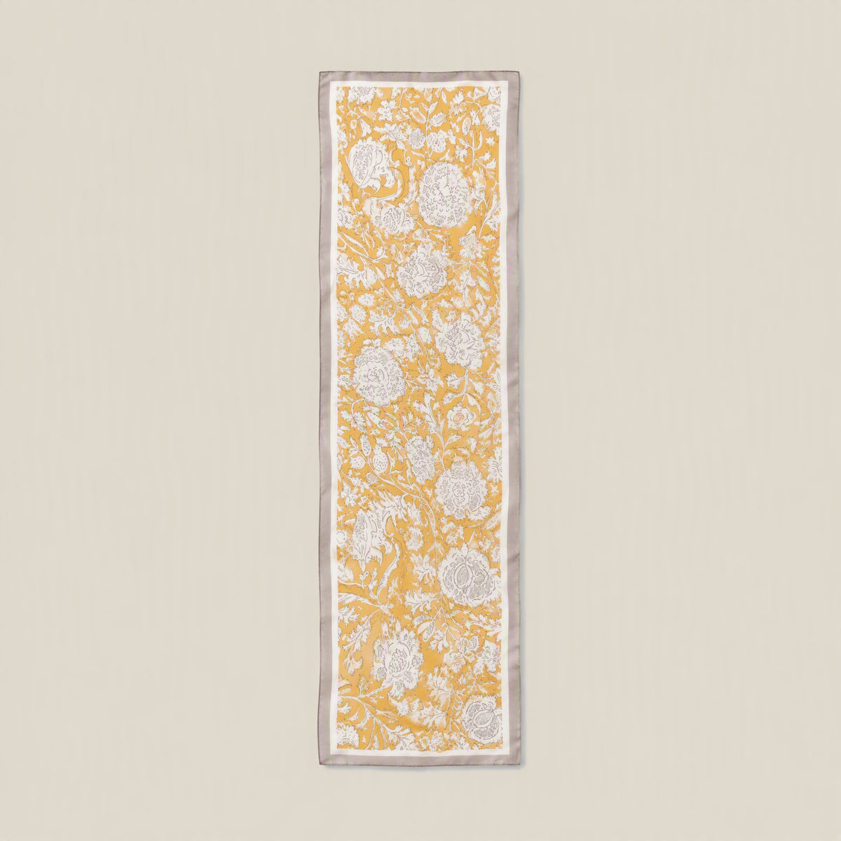 Yellow Dandelion mulberry silk long scarf