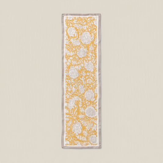Yellow Dandelion mulberry silk long scarf