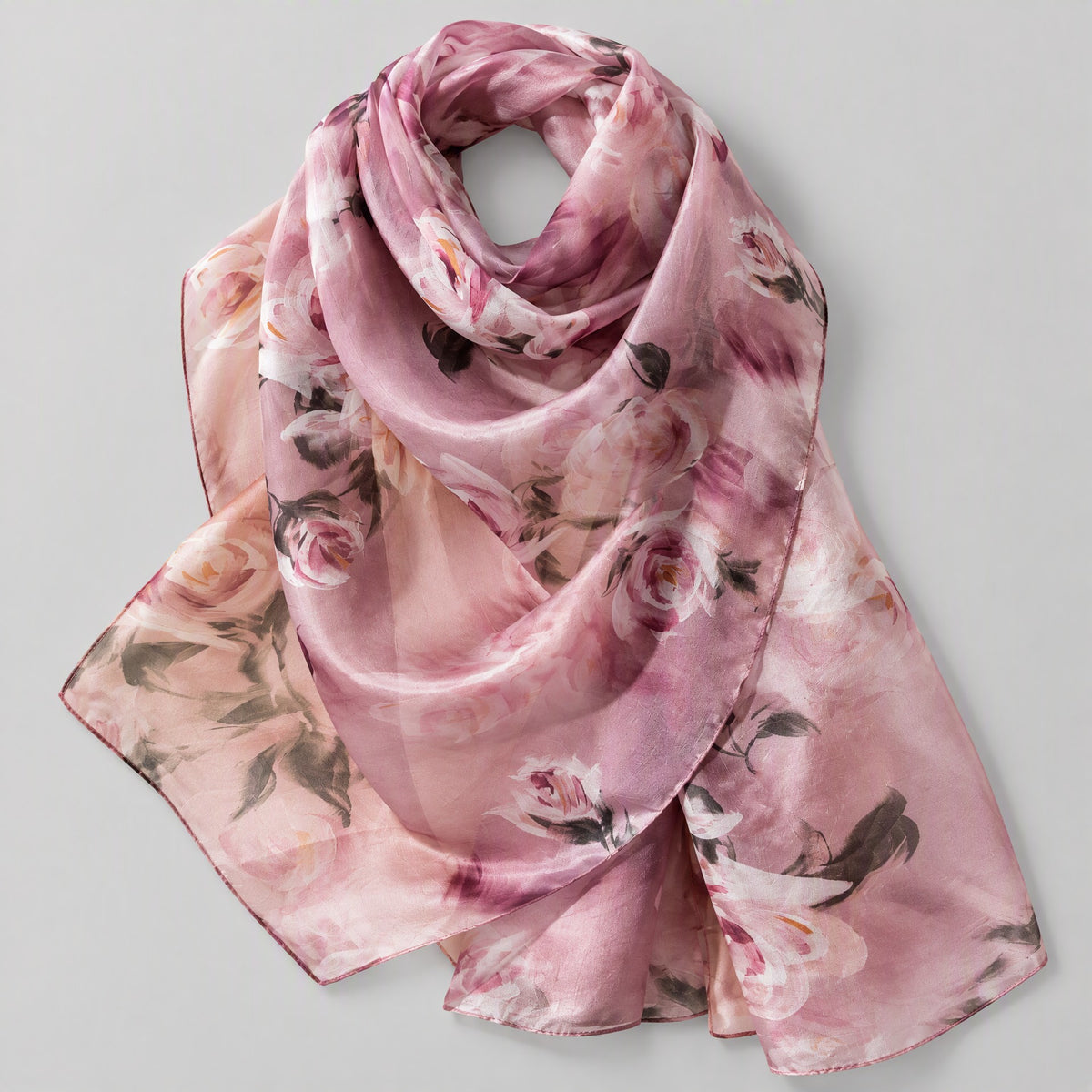 Pink Rose Mulberry Silk Oversized Scarf – 69 x 43 in