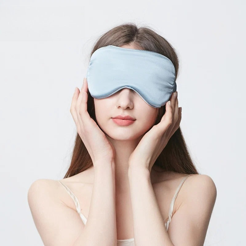 19 Momme Solid 100% Mulberry Silk Sleep Eye Mask – Light-Blocking, Breathable for Travel & Sleep